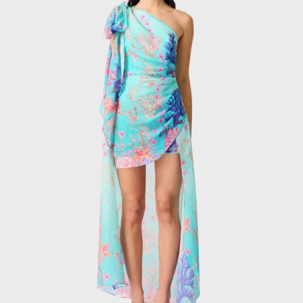 Coral Asymmetrical Gown