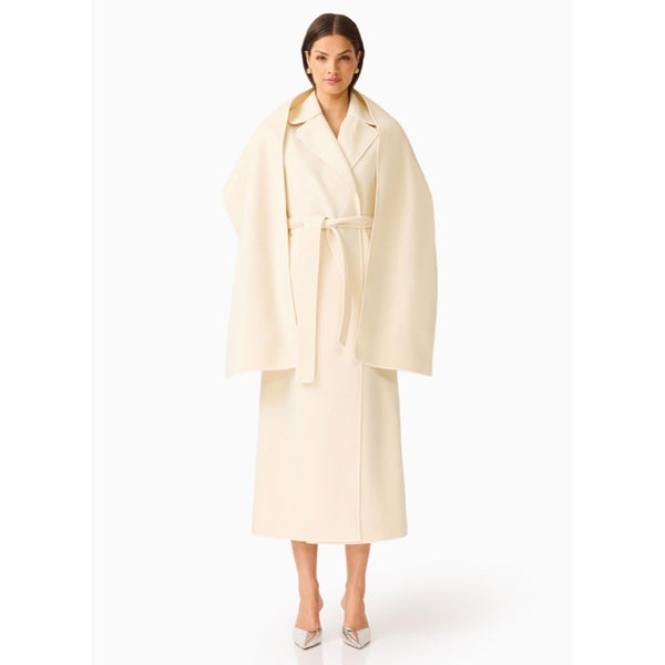 Veldra Scarf Coat in Ivory