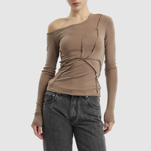 Papper Long Sleeves Off Shoulder T-Shirt