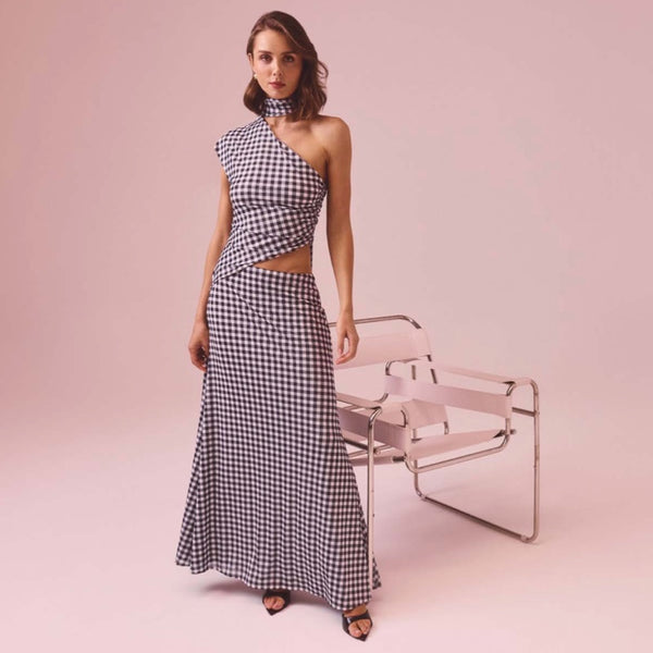 Siane Maxi Dress in Black & White