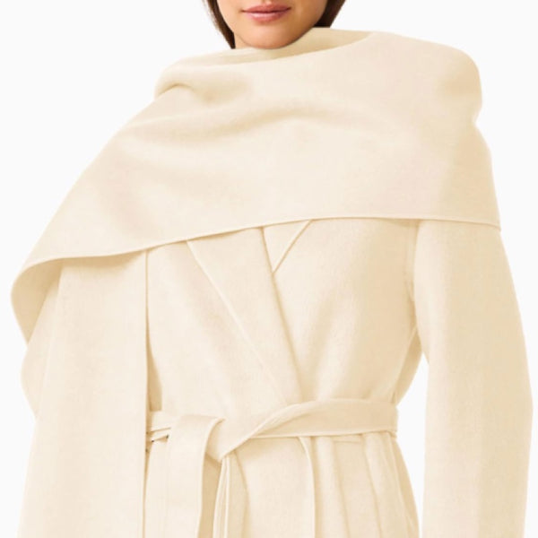 Veldra Scarf Coat in Ivory