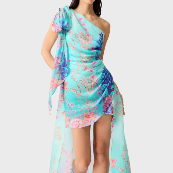 Coral Asymmetrical Gown