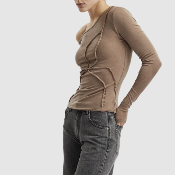 Papper Long Sleeves Off Shoulder T-Shirt