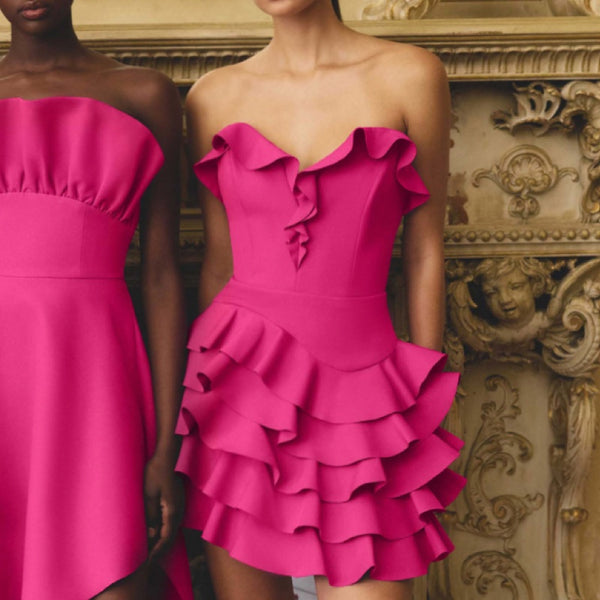Liora Strapless Tiered Ruffle Mini Dress