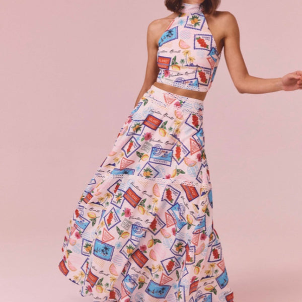 Naelle Top & Maxi Skirt in WHITE
