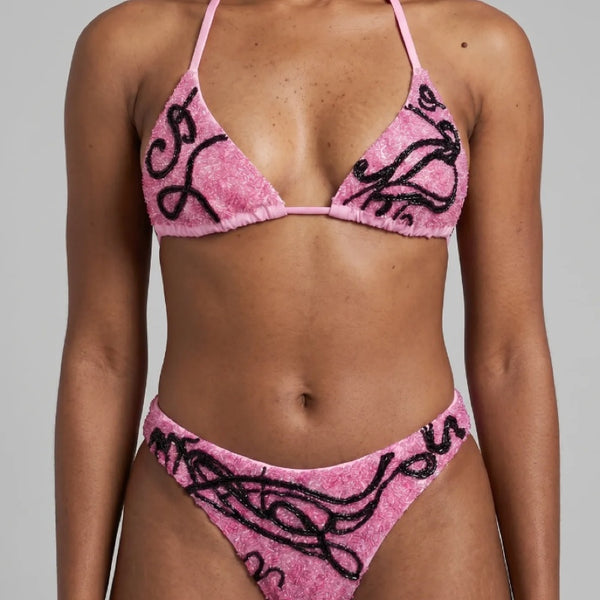 Oceanus x Barbara Hulanicki Serpentina Pink Hand-Beaded
