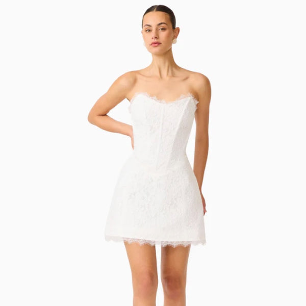 Clarisse Tulip Mini Dress in White