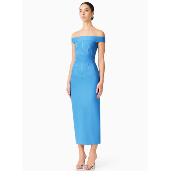Elena Strapless Gown in Blue