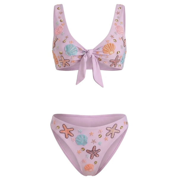 Orla Tie In The Middle Bikini - Lilac
