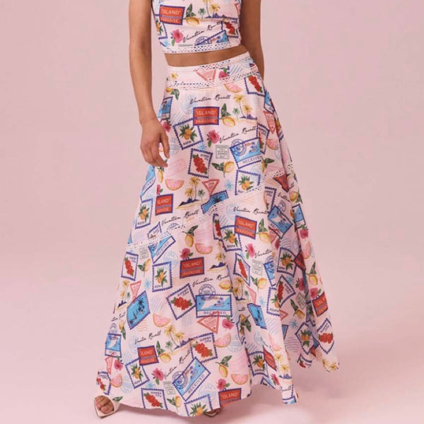 Naelle Top & Maxi Skirt in WHITE