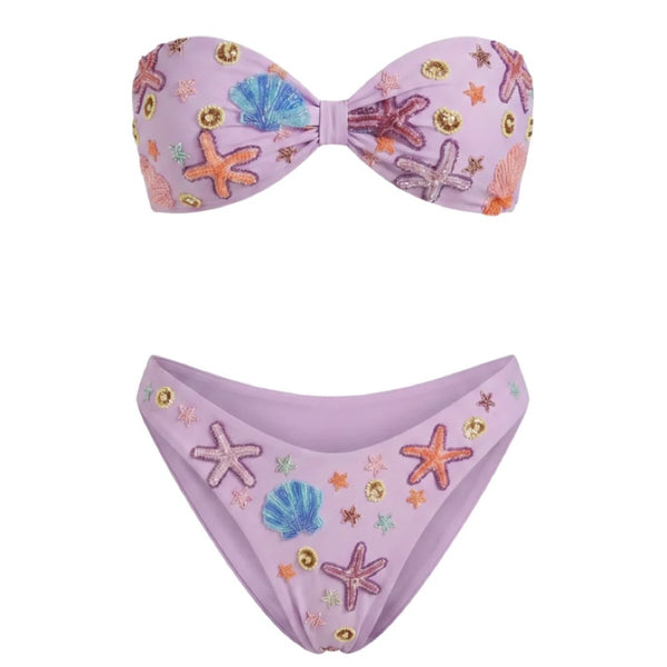 Quinn Embellished Bikini Lilac