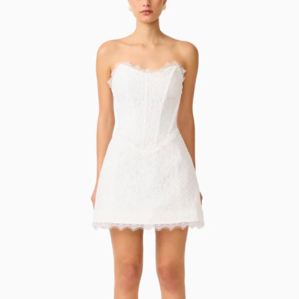 Clarisse Tulip Mini Dress in White