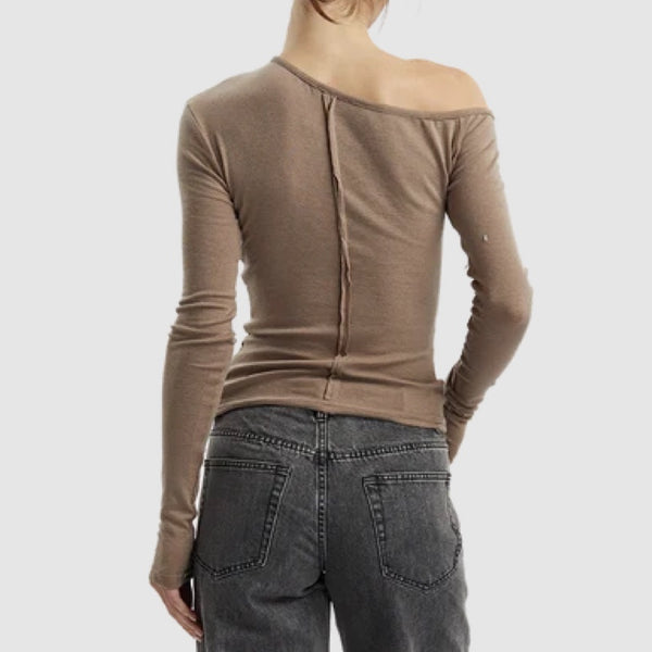 Papper Long Sleeves Off Shoulder T-Shirt