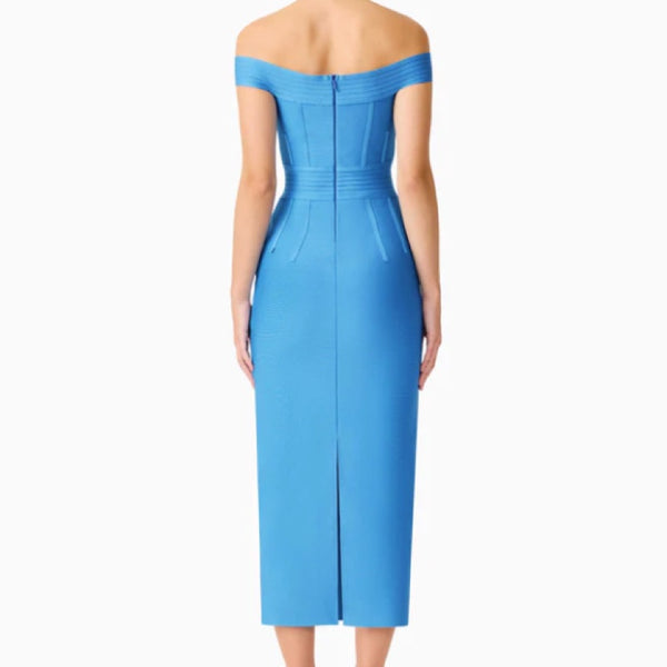 Elena Strapless Gown in Blue