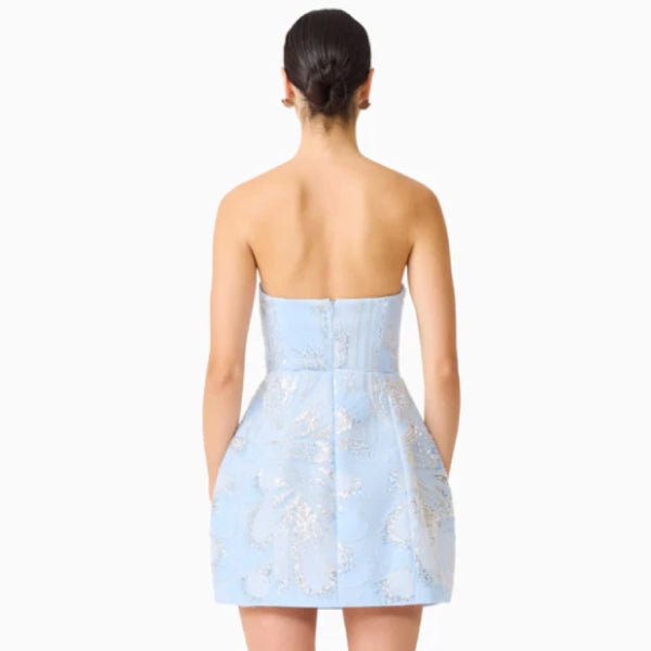 Annabelle Embellished Strapless Mini Dress in Blue