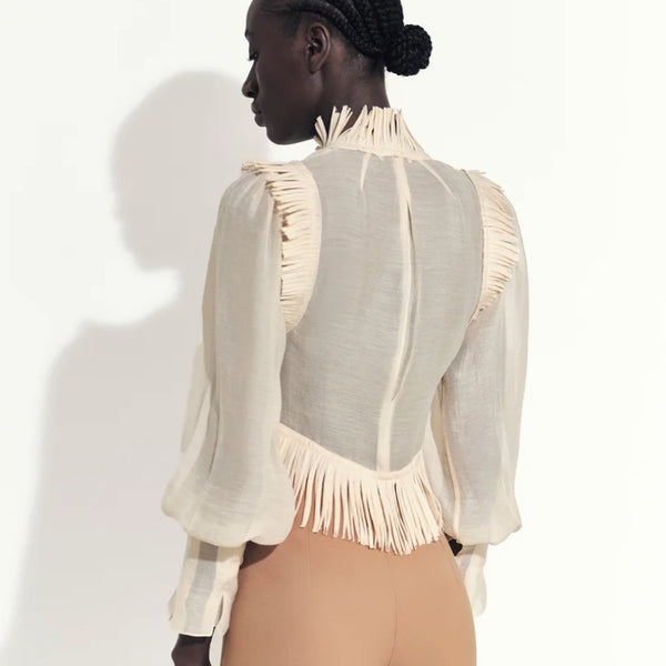 Blusa Franja Atelie (Beige Shirt)