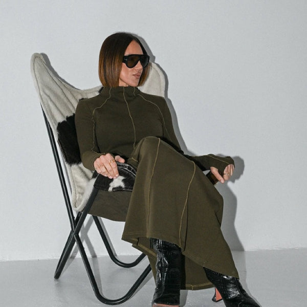 Amal Midi Dress (Olive Green)