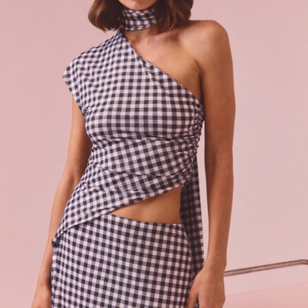 Siane Maxi Dress in Black & White