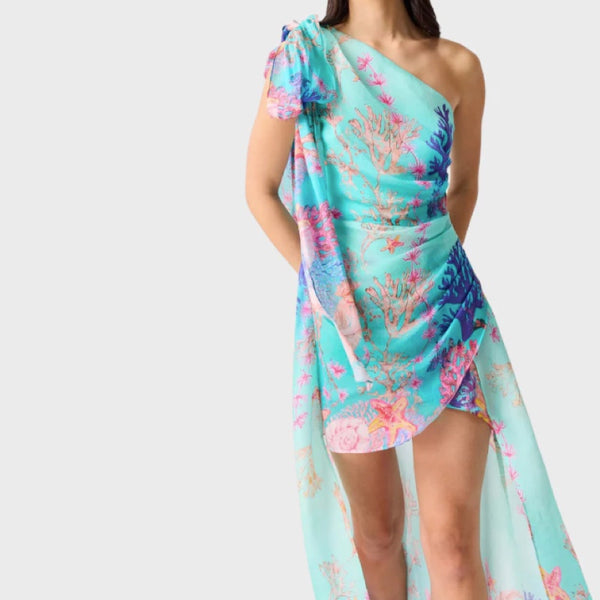 Coral Asymmetrical Gown