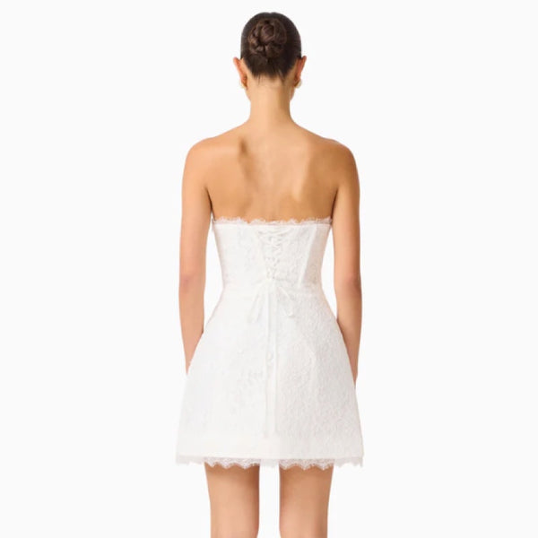 Clarisse Tulip Mini Dress in White