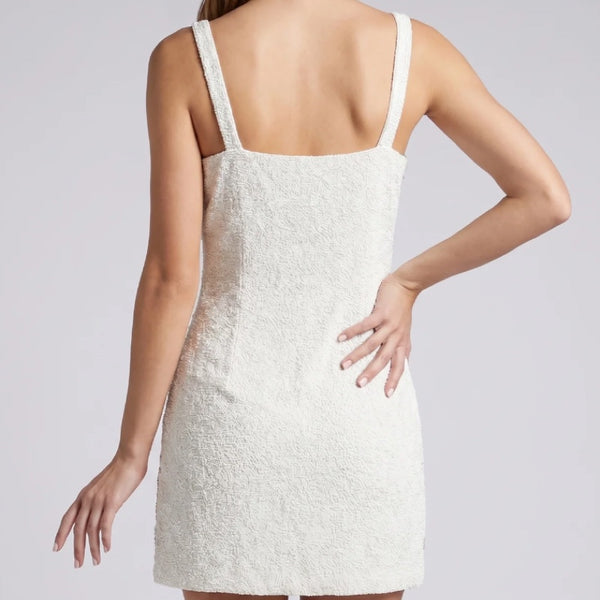 Ocean Treasure White and Gold Beaded Mini Dress