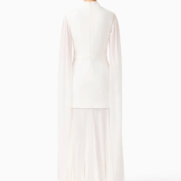 Odelia Cape Sleeve Gown in White