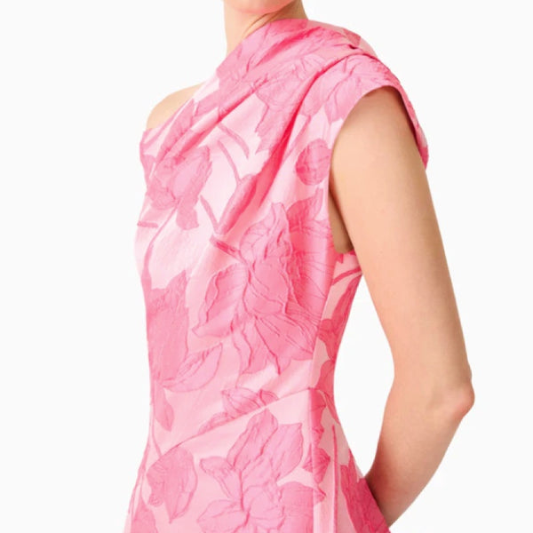 Dionne Asymmetrical Maxi Gown in Pink Floral