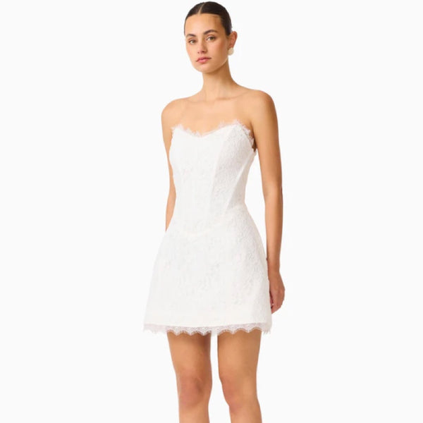 Clarisse Tulip Mini Dress in White