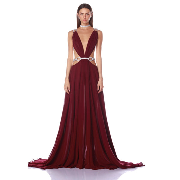 Brielle Burgundy Gown