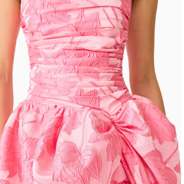 Dionne Strapless Gown in Pink Floral