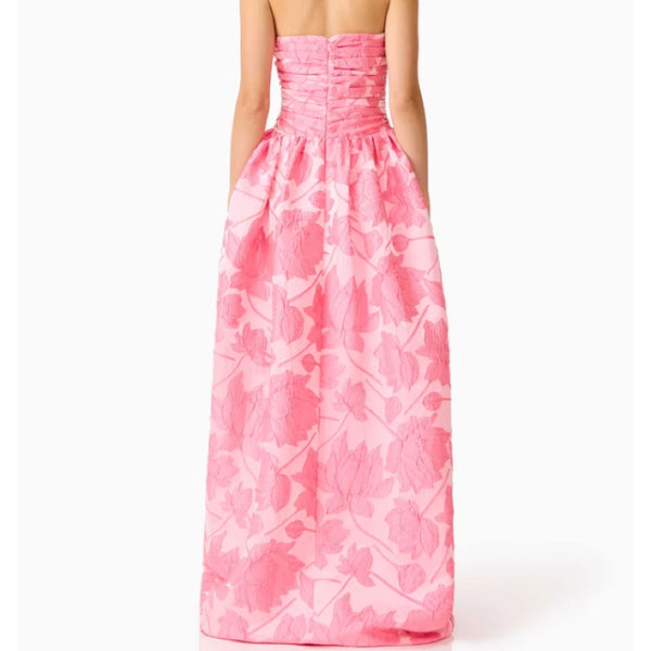 Dionne Strapless Gown in Pink Floral