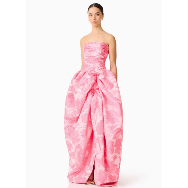 Dionne Strapless Gown in Pink Floral