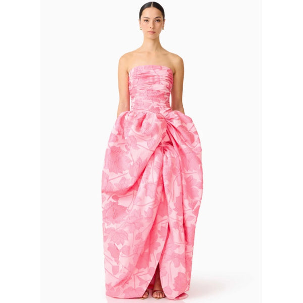 Dionne Strapless Gown in Pink Floral