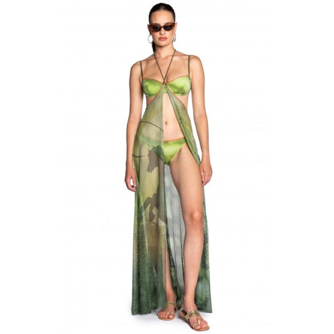 Fan Stitch Shaded Net Pareo Dress PF131ALS