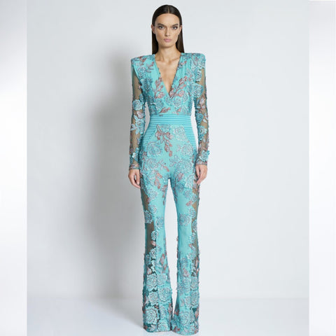 Out of the Past Jumpsuit - Aqua