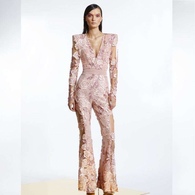 Out of the Past Jumpsuit - Nude - 8