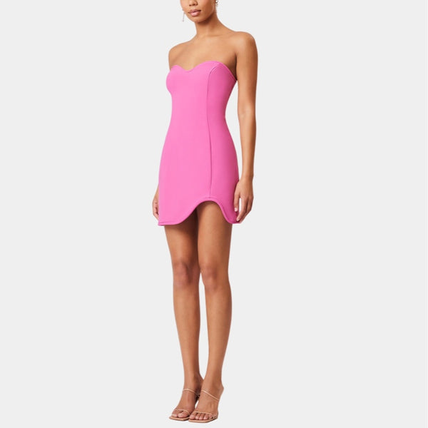 Janelle Strapless Mini Dress Fuchsia - S