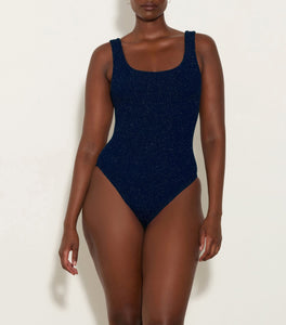 Square-neck Swim M Crinkle - Navy/Silver