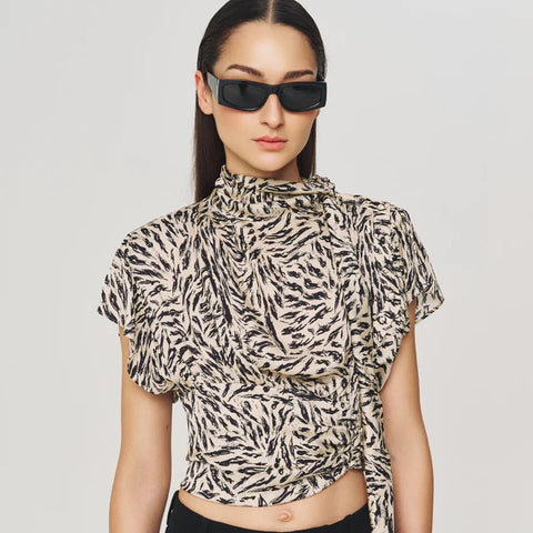 Aiko Blouse Abstract Animal (B)