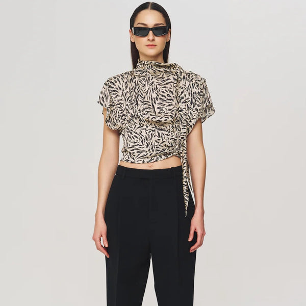 Aiko Blouse Abstract Animal (B)