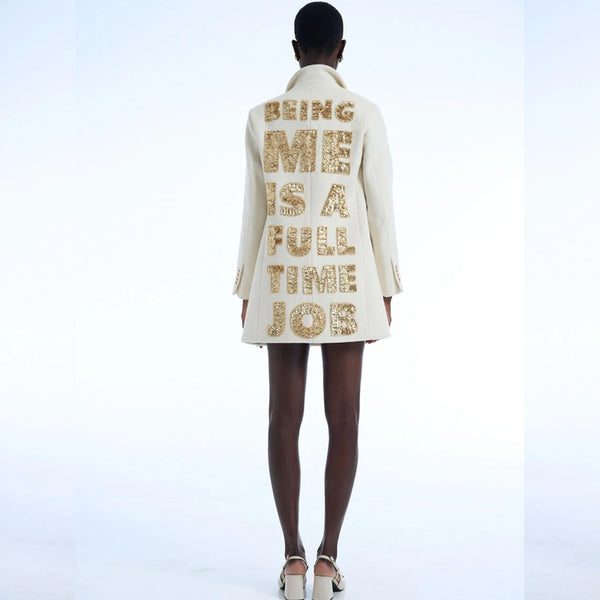 Being me its a full time wool blazer off white