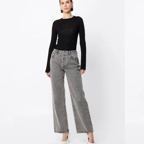 Bexley Wide Leg Jean Grey - 6
