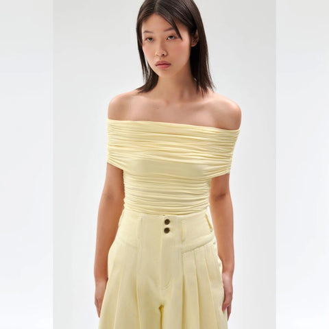 Blanchet Top - Pastel Yellow -  S