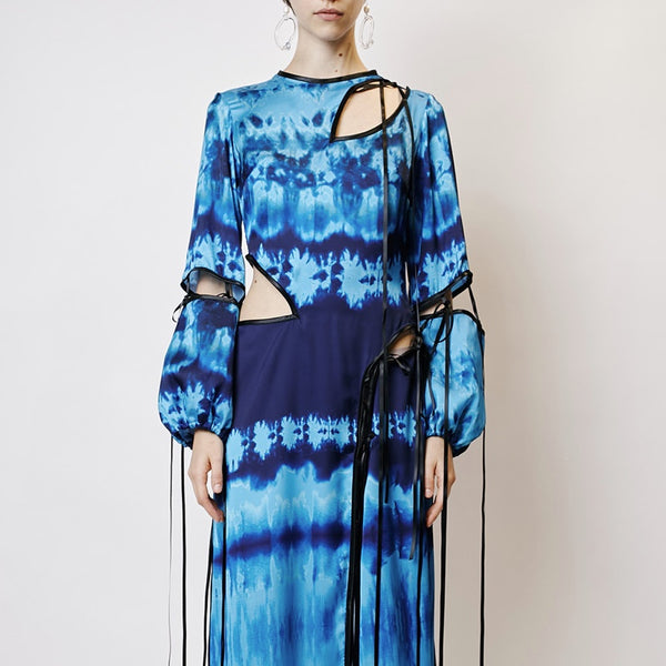 Blue Tie Dye Midi Dress