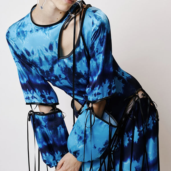 Blue Tie Dye Midi Dress