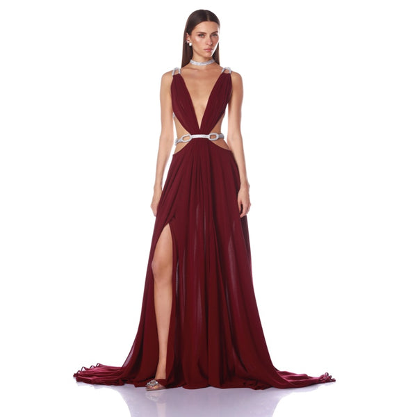 Brielle Burgundy Gown