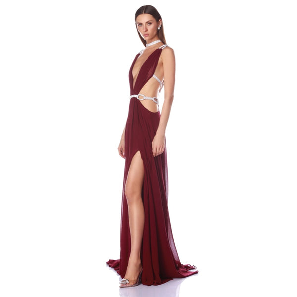 Brielle Burgundy Gown