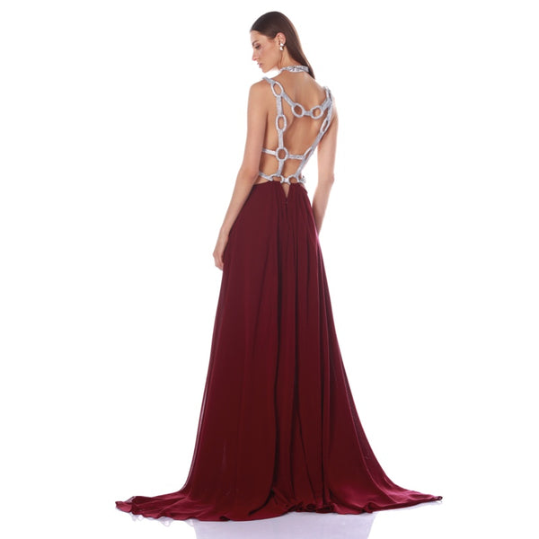 Brielle Burgundy Gown