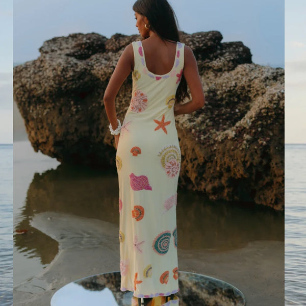 New York Bold Strapped Maxi Dress Butter Yellow