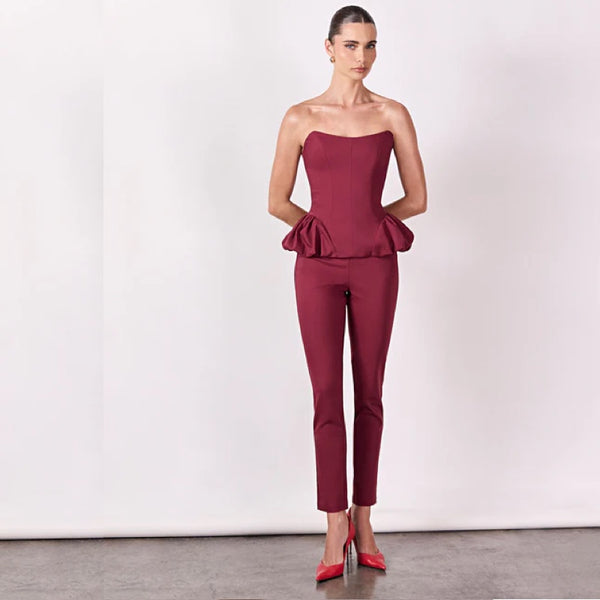 Blusa Peplum Caule + Calca Caule Set